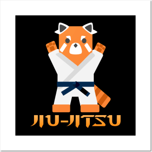 Jiu-Jitsu Red Panda -Blue Belt- Posters and Art